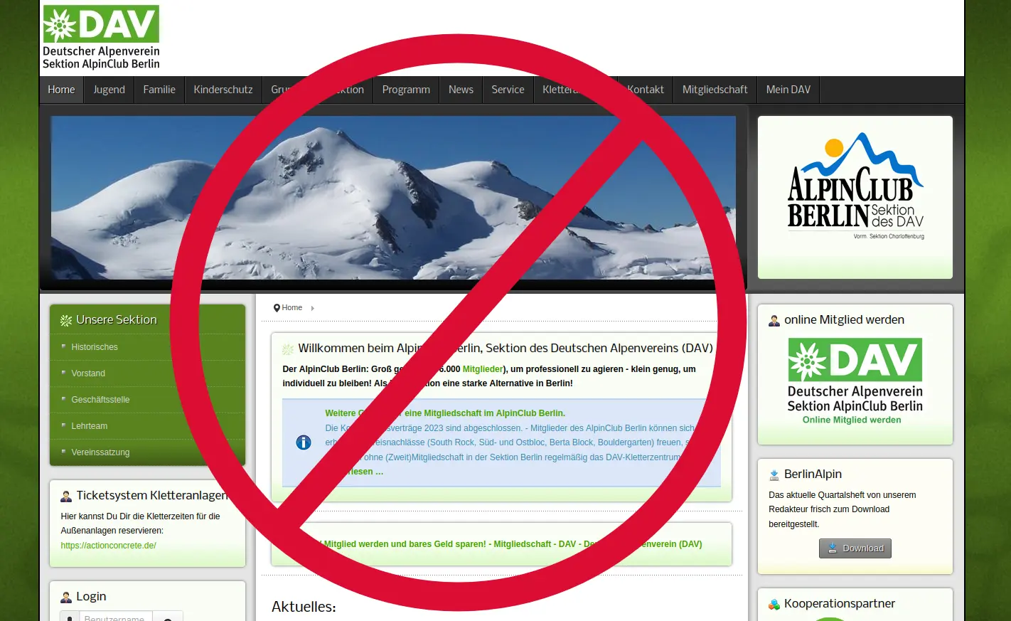 Website alt | © DAV/AlpinClub Berlin