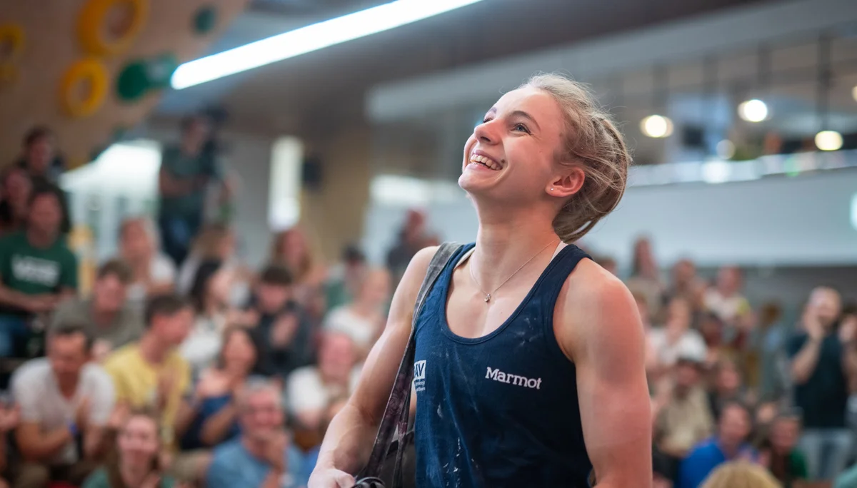 DM 2024 Bouldern - Meisterin Anna Maria Apel | © DAV/Thomas Schermer