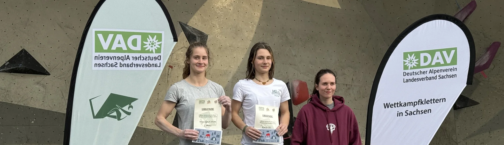 LM Bouldern 2024 Podium Damen | © DAV LV Berlin