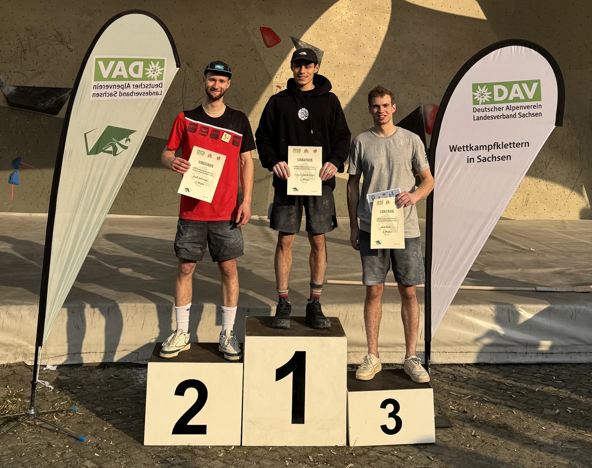 LM Bouldern 2024 Podium Herren | © DAV LV Berlin
