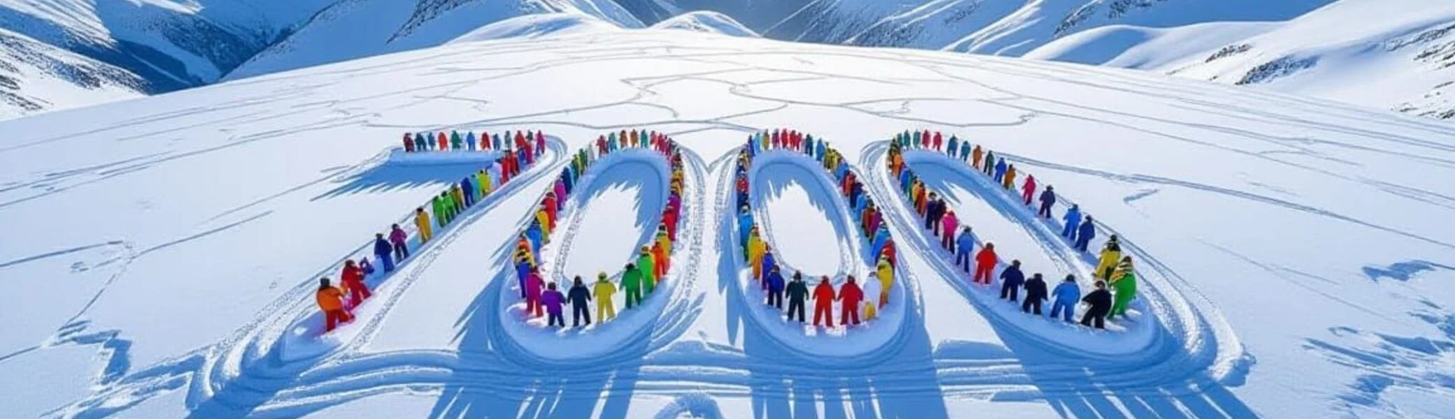 Menschen formen die Zahl 7000 | © AlpinClub Berlin DreamScape I1