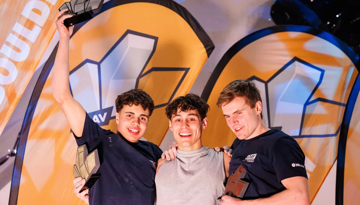 Podium Herren - Deutsche Meisterschaft Bouldern 2025 | © Marco Kost / DAV