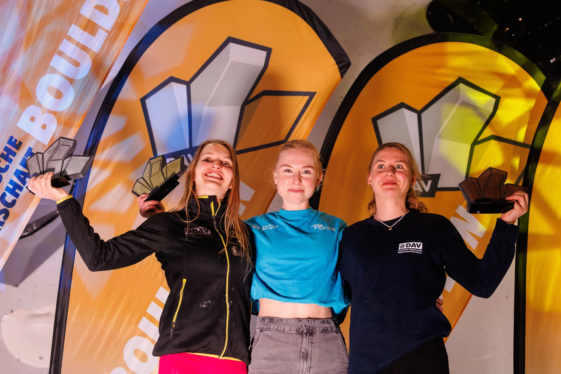 Podium Damen - Deutsche Meisterschaft Bouldern 2025 | © Marco Kost / DAV