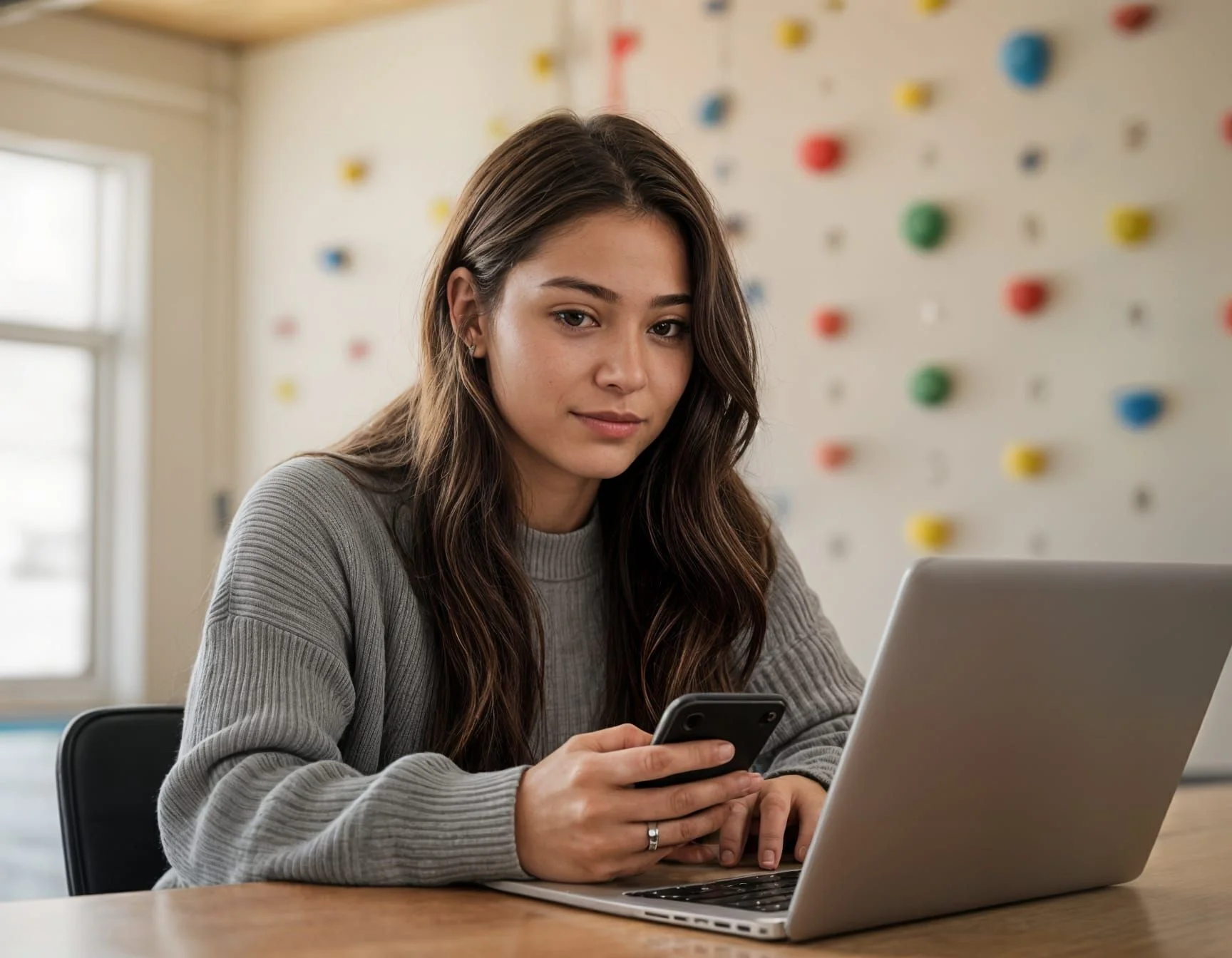 Junge Dame mit Laptop und Smartphone | © AlpinClub Berlin Hidream