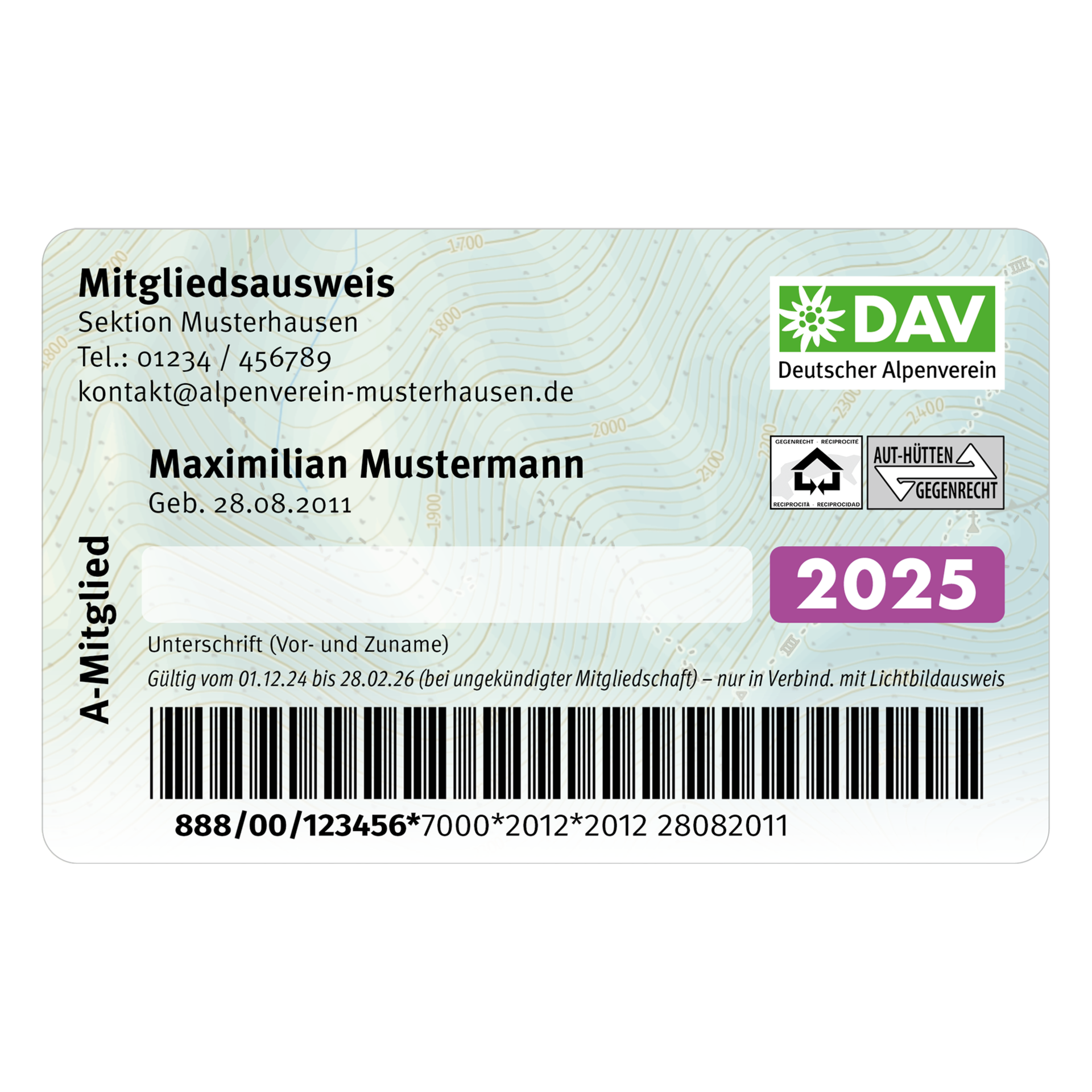 DAV-Mitgliedsausweis 2025 | © DAV
